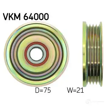 Паразитный ролик приводного ремня SKF VKM 64000 7316573460909 CJV9A DB 595603 изображение 0