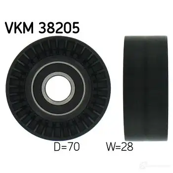 Паразитный ролик приводного ремня SKF VKM 38205 XRV I8 595414 7316575367077 изображение 0