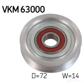 Паразитный ролик приводного ремня SKF 595579 7316572516683 F9 ZRALZ VKM 63000 изображение 0