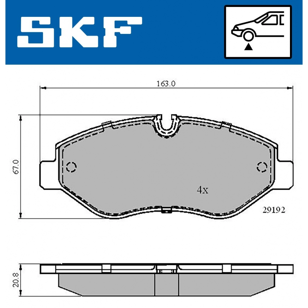 Тормозные колодки дисковые, комплект SKF 1 Y29L 1440250761 VKBP 80006 изображение 0
