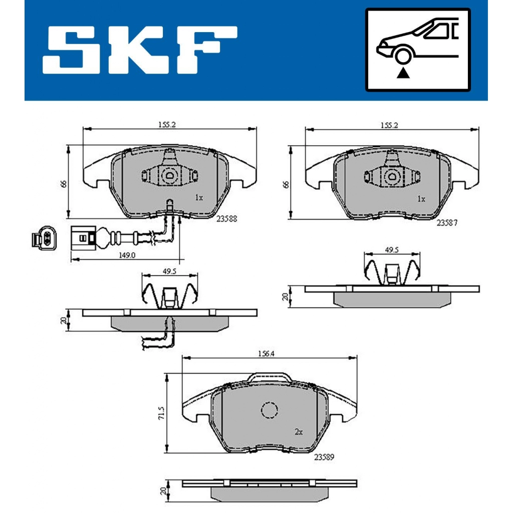 Тормозные колодки дисковые, комплект SKF VKBP 80007 E 1440250762 N F857 изображение 0