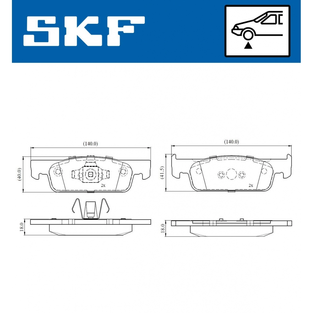 Тормозные колодки дисковые, комплект SKF 1440250771 VKBP 80019 G VEF1 изображение 4