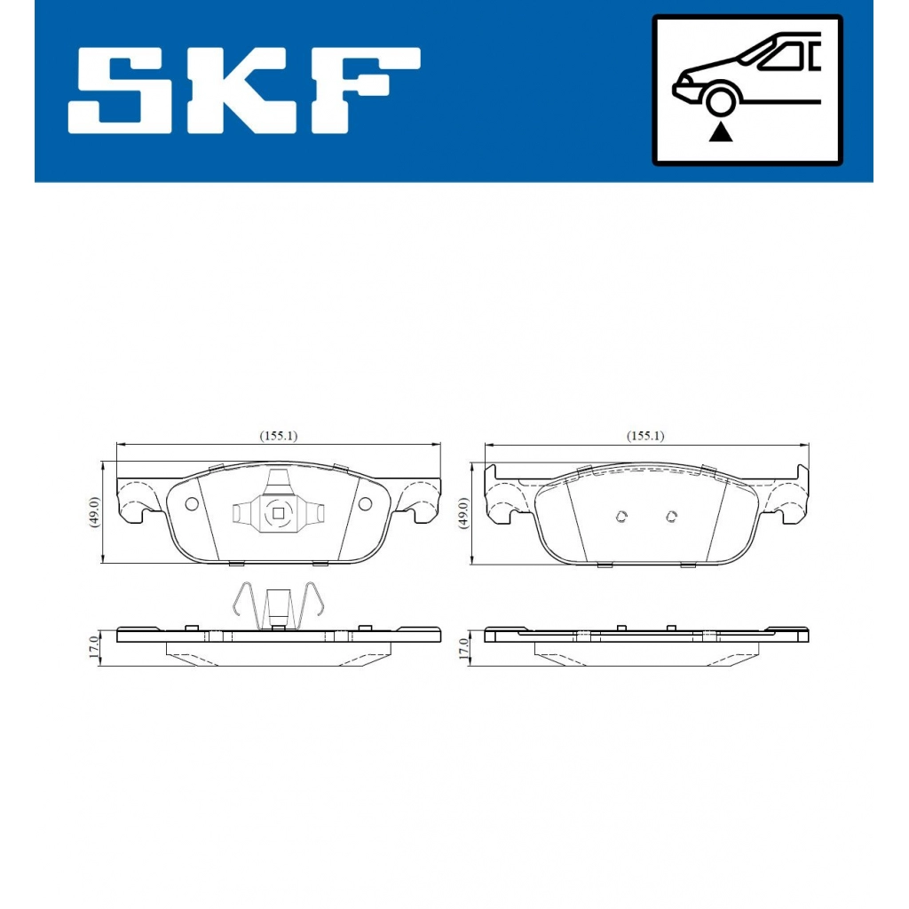 Тормозные колодки дисковые, комплект SKF VKBP 80020 JI PC0 1440250772