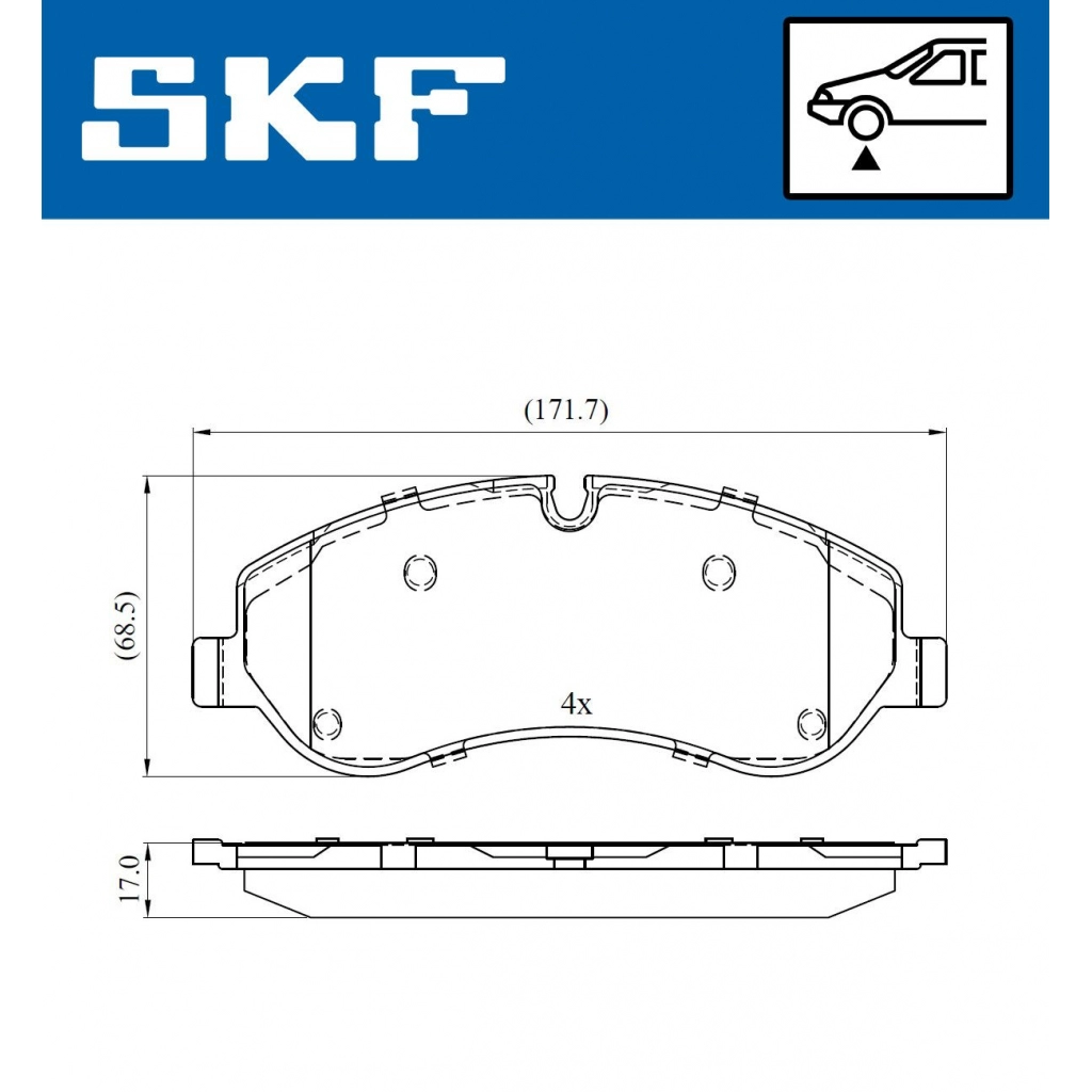 Тормозные колодки дисковые, комплект SKF 1440250776 XVW YC VKBP 80029 E
