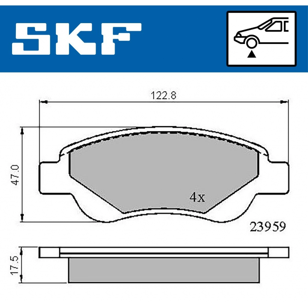 Тормозные колодки дисковые, комплект SKF VKBP 80037 SET JW 1440250779 изображение 0