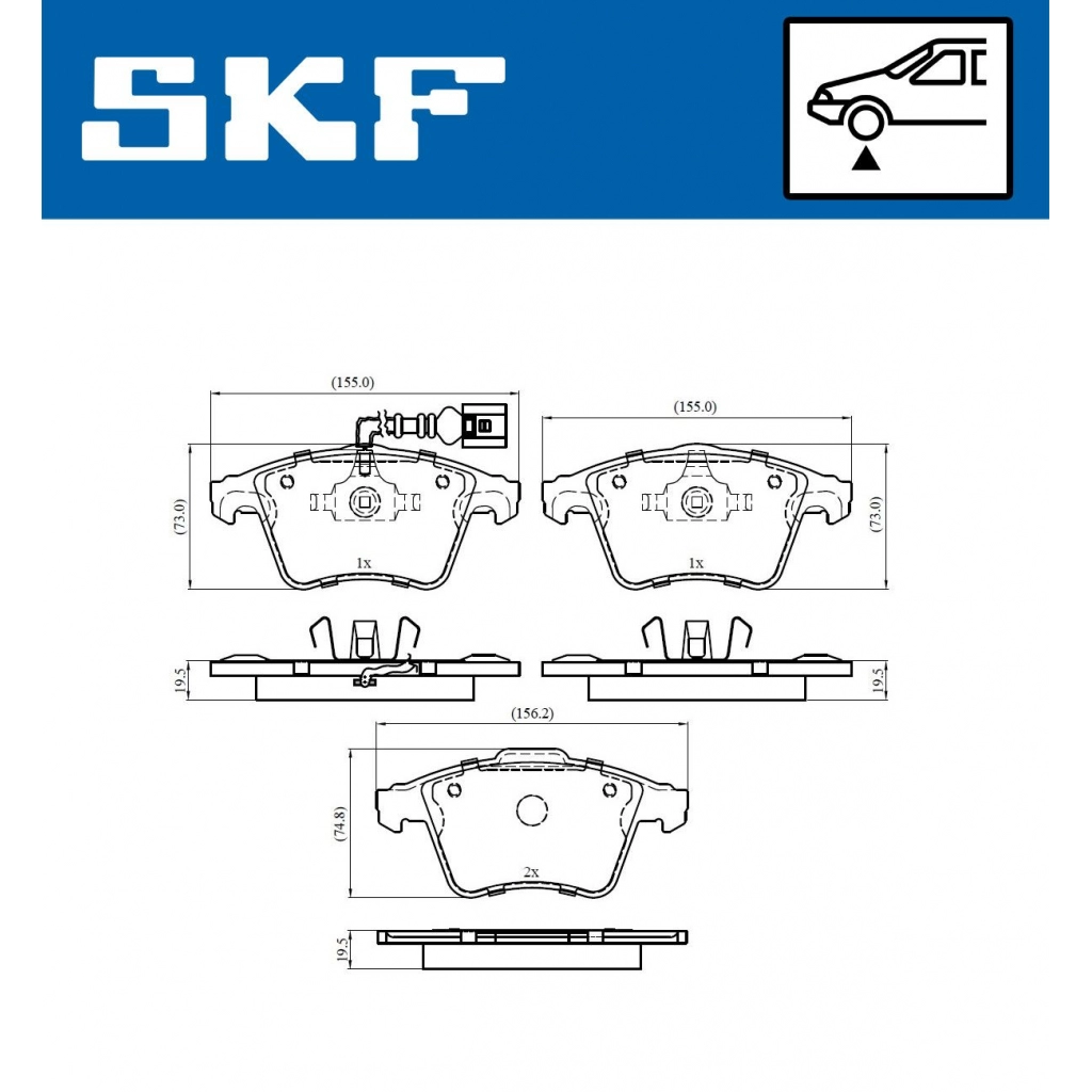 Тормозные колодки дисковые, комплект SKF VKBP 80042 E 1440250783 Z68ET Q