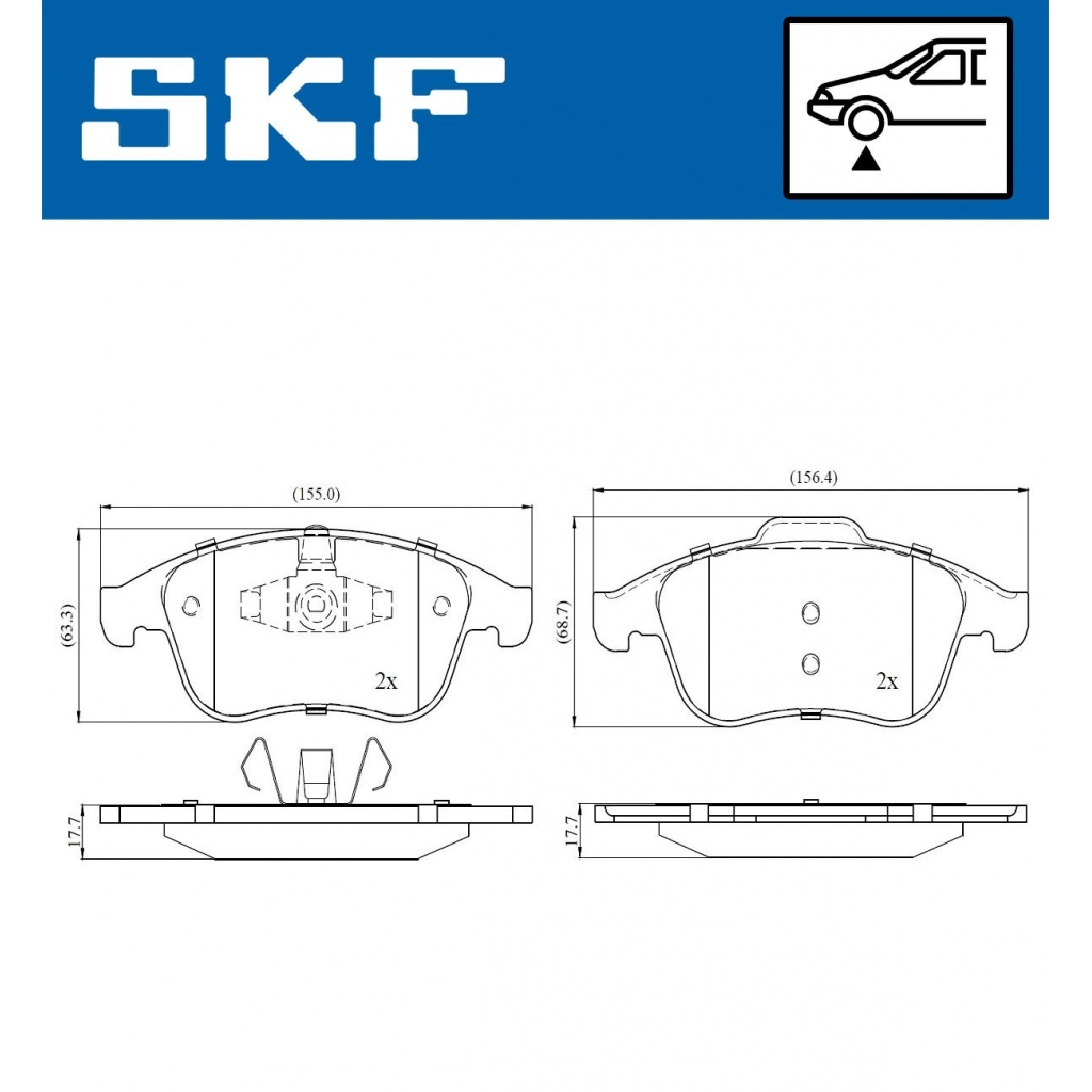 Тормозные колодки дисковые, комплект SKF 1H YFJ 1440250802 VKBP 80063 изображение 0