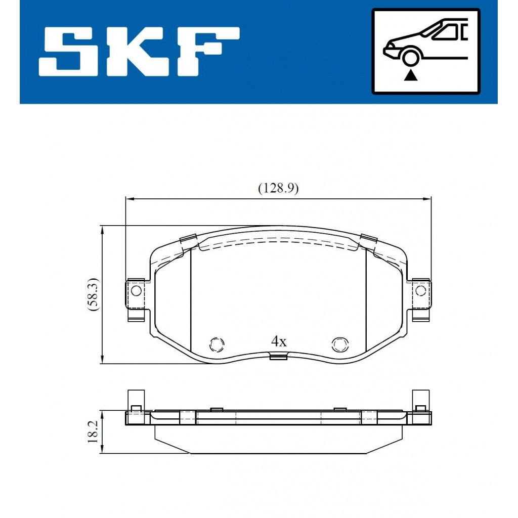 Тормозные колодки дисковые, комплект SKF H2TDA4 H 1440250811 VKBP 80083 изображение 0