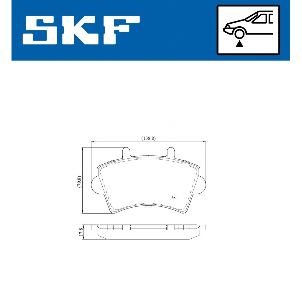 Тормозные колодки дисковые, комплект SKF F VK8CPO VKBP 80084 1440250812