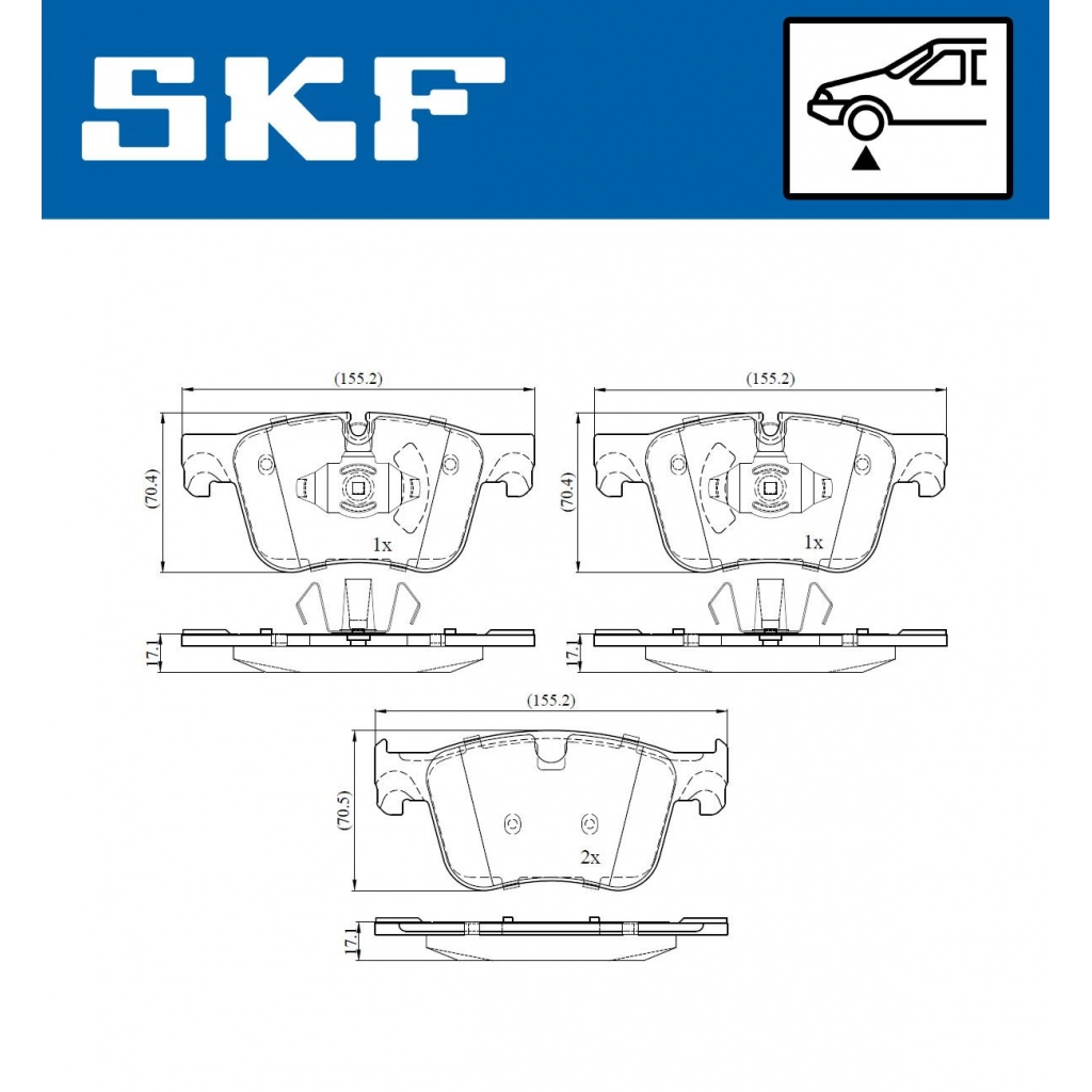 Тормозные колодки дисковые, комплект SKF 1440250813 PHANF B VKBP 80085 изображение 0