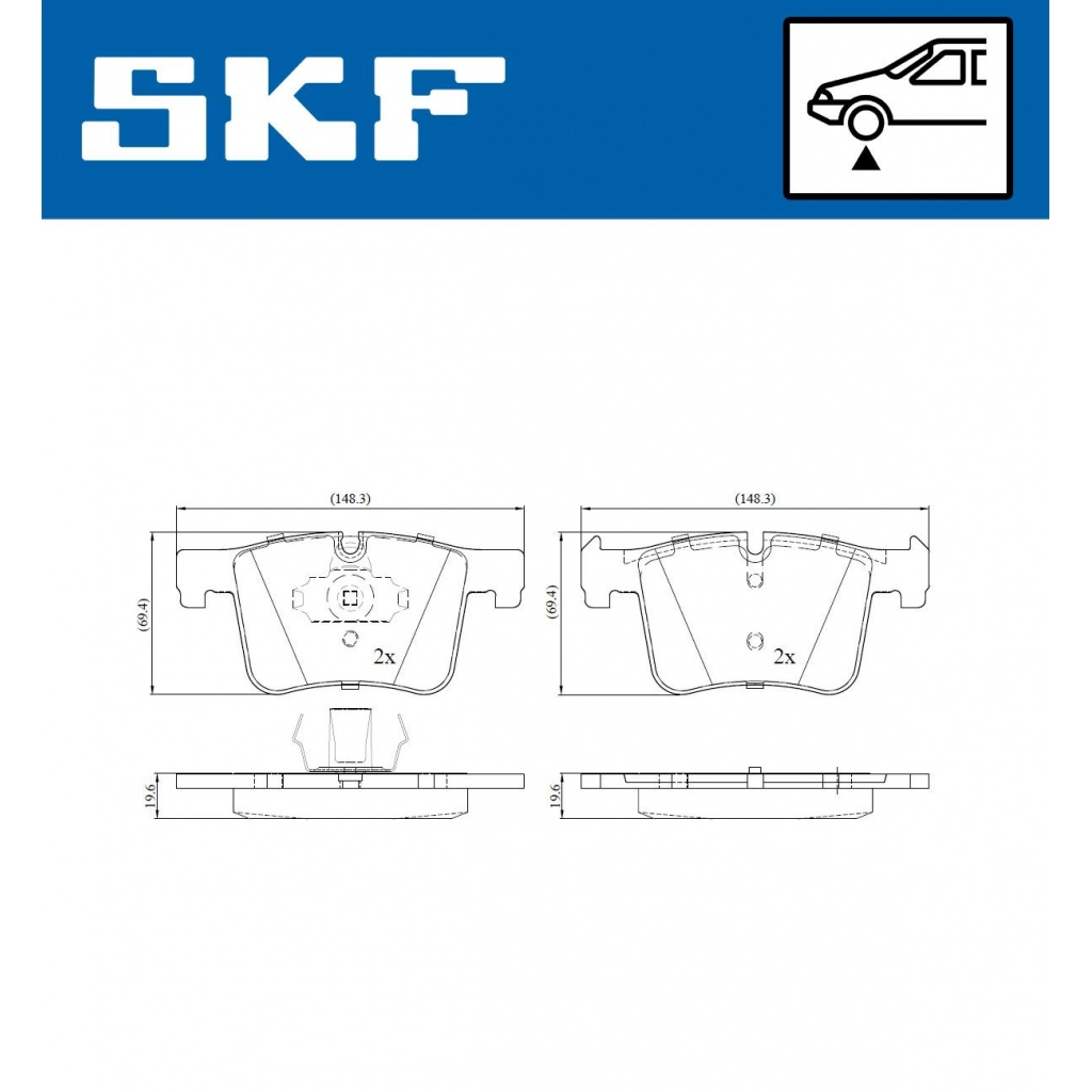 Тормозные колодки дисковые, комплект SKF Z GO0X 1440250823 VKBP 80103