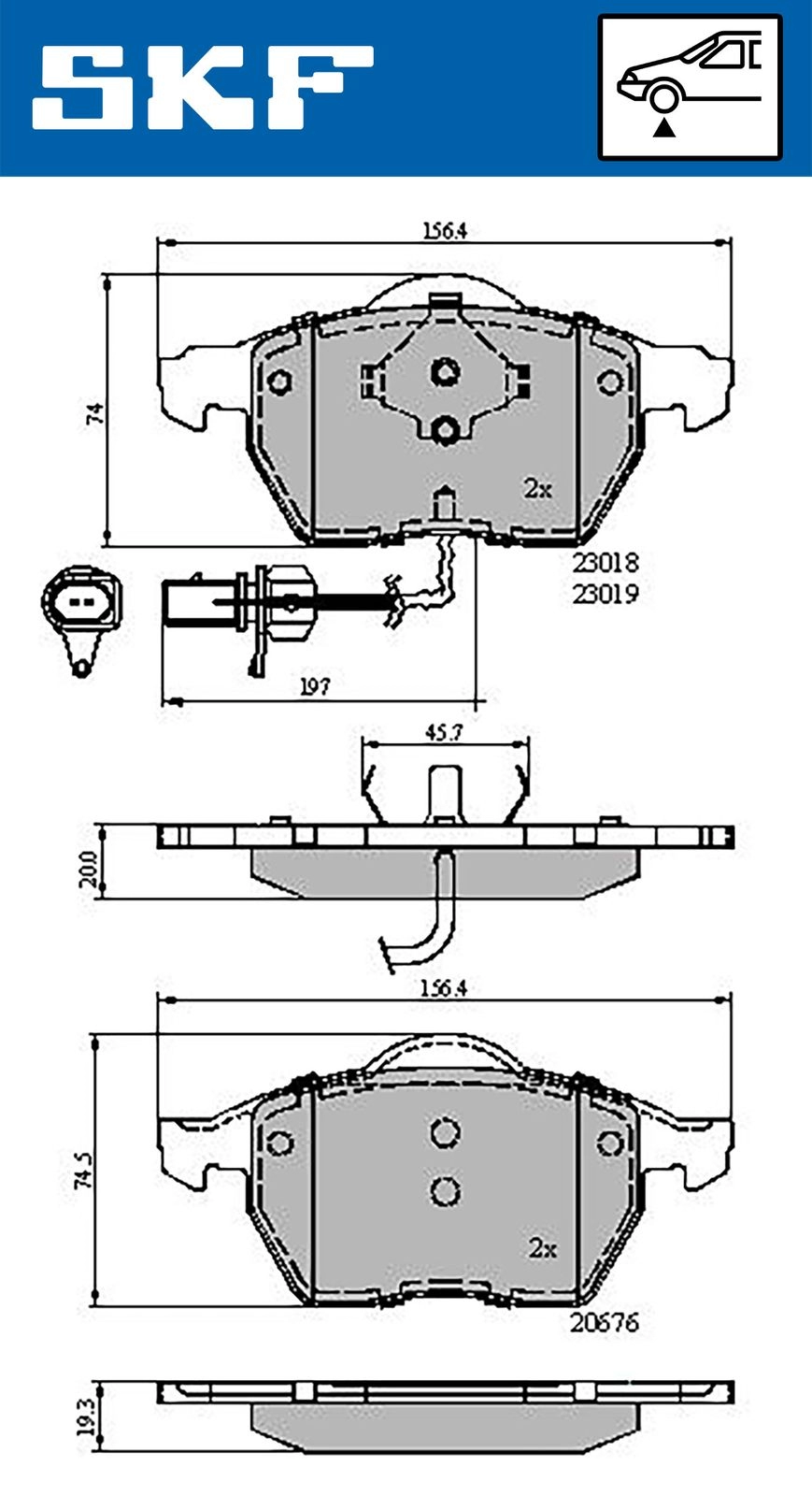 Тормозные колодки дисковые, комплект SKF YWIK DI VKBP 80113 E 1440250830