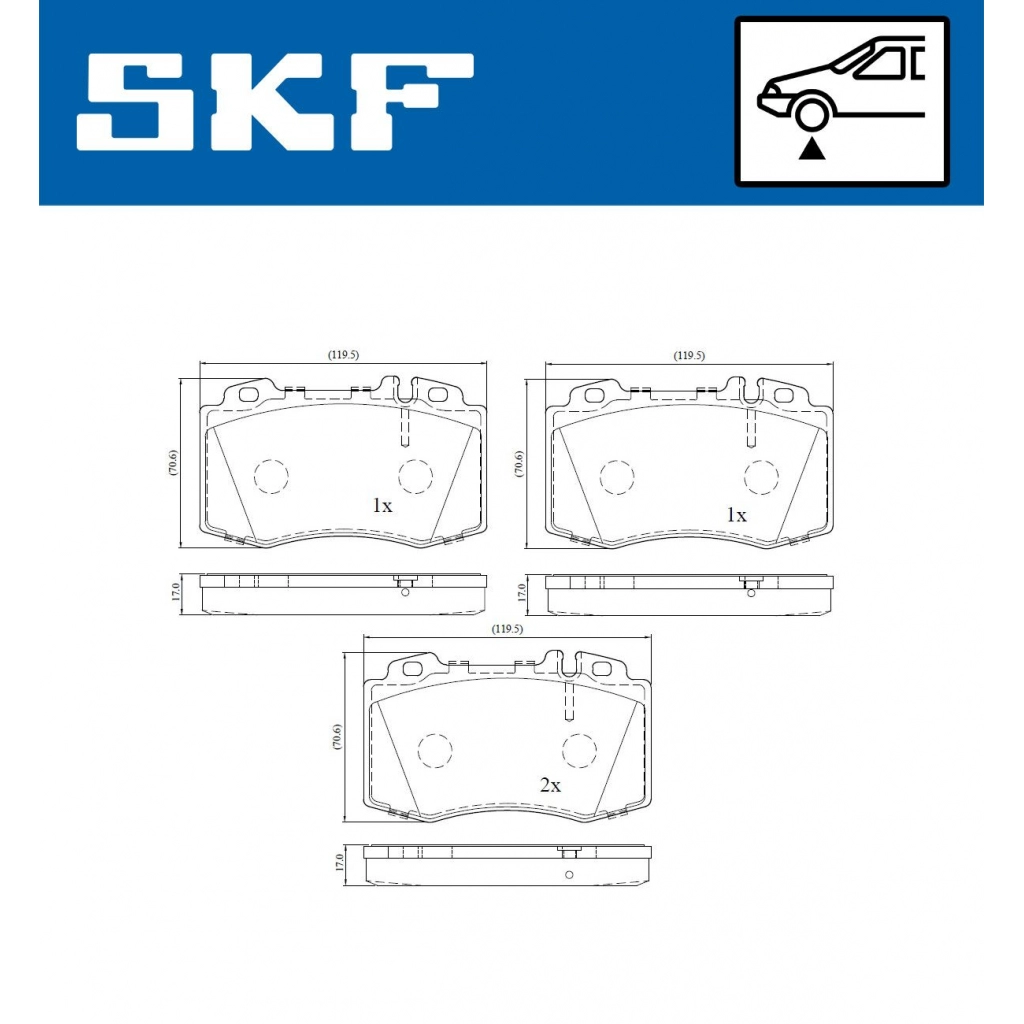 Тормозные колодки дисковые, комплект SKF VKBP 80198 E 1440250881 F 14BA изображение 0