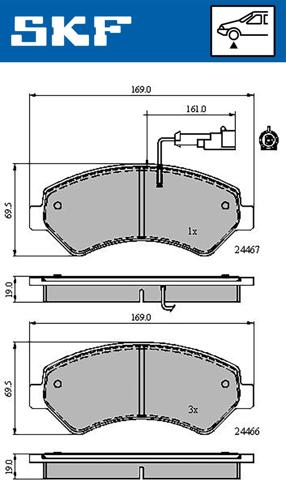 Тормозные колодки дисковые, комплект SKF F8FJ VS 1440250887 VKBP 80210 E изображение 0