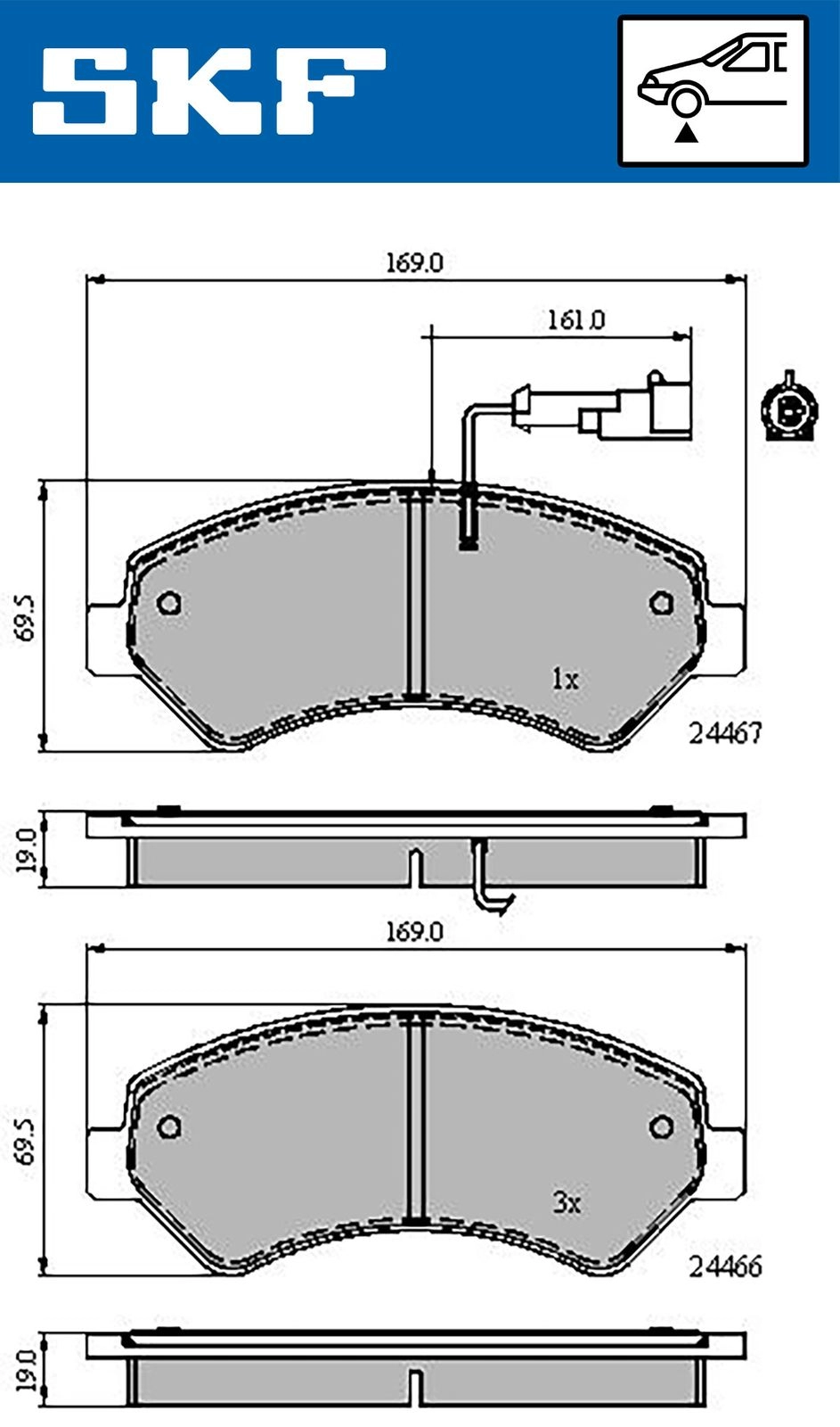 Тормозные колодки дисковые, комплект SKF F8FJ VS 1440250887 VKBP 80210 E