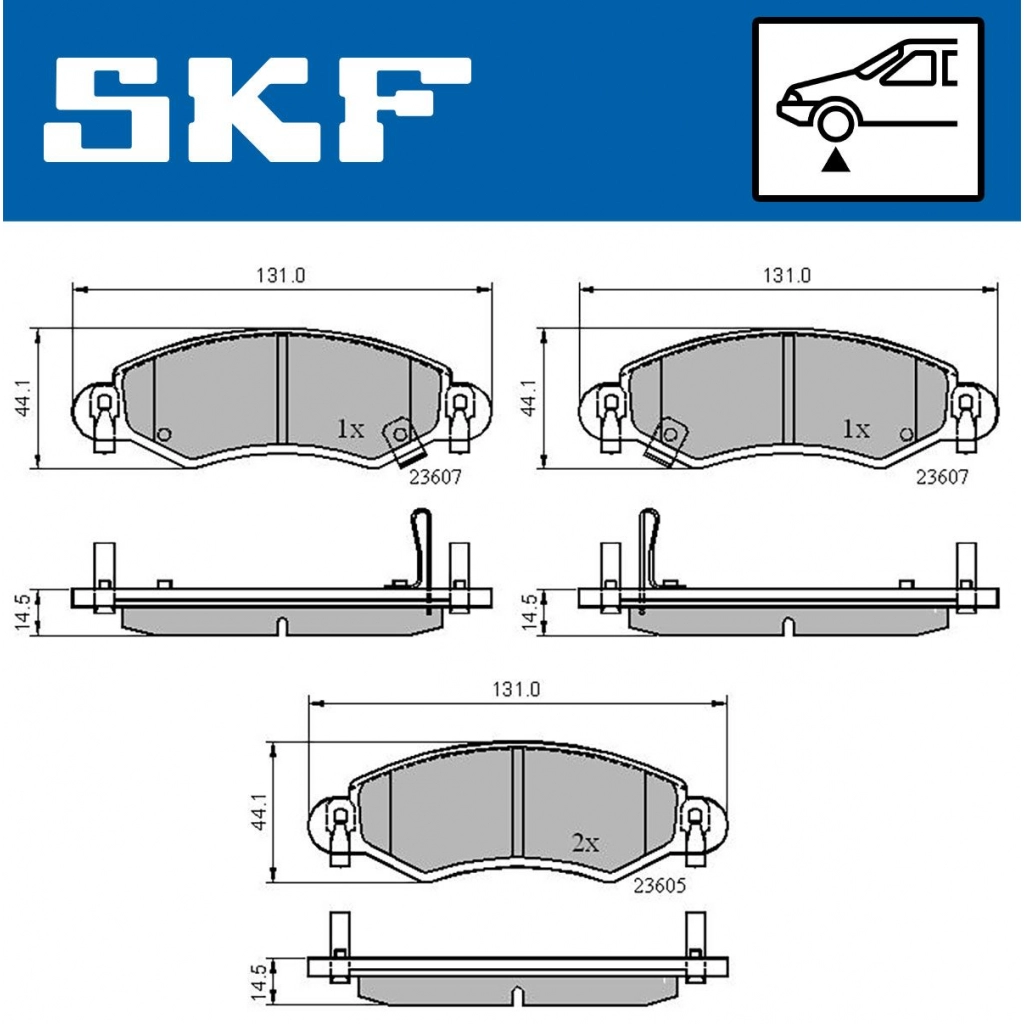 Тормозные колодки дисковые, комплект SKF 1A X2Q VKBP 80223 A 1440250896
