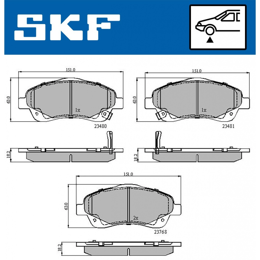 Тормозные колодки дисковые, комплект SKF Q KB5X24 VKBP 80241 A 1440250910