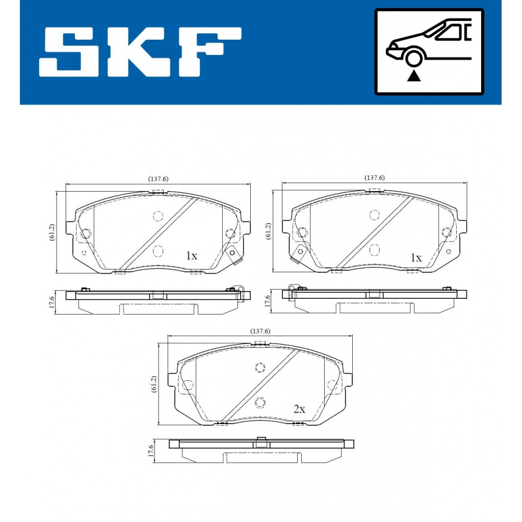 Тормозные колодки дисковые, комплект SKF VKBP 80267 A 1440250930 Q 3X8Y