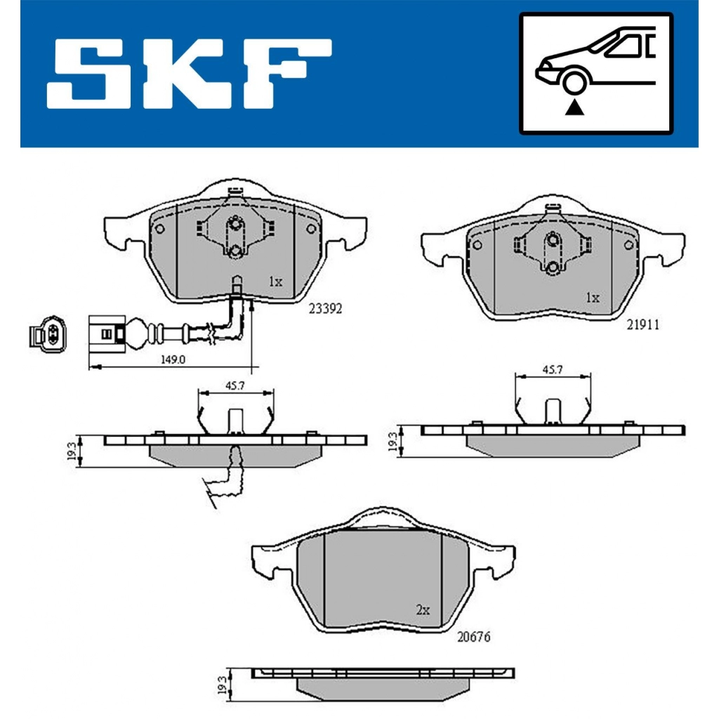 Тормозные колодки дисковые, комплект SKF AGZ8 Q9 1440250933 VKBP 80270 E изображение 0