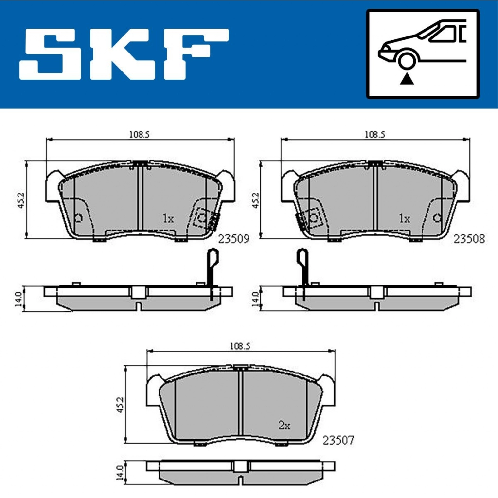 Тормозные колодки дисковые, комплект SKF VKBP 80275 A 9E7 SR0S 1440250936