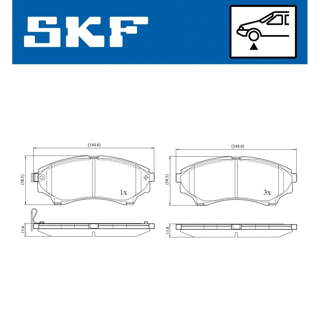 Тормозные колодки дисковые, комплект SKF 1440250945 VKBP 80289 A B 9L31FI изображение 0