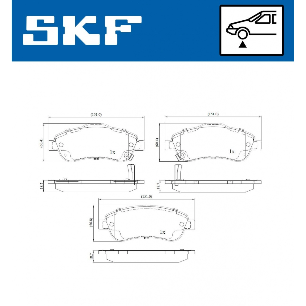 Тормозные колодки дисковые, комплект SKF 1440250967 VKBP 80318 A T IQUM5Y