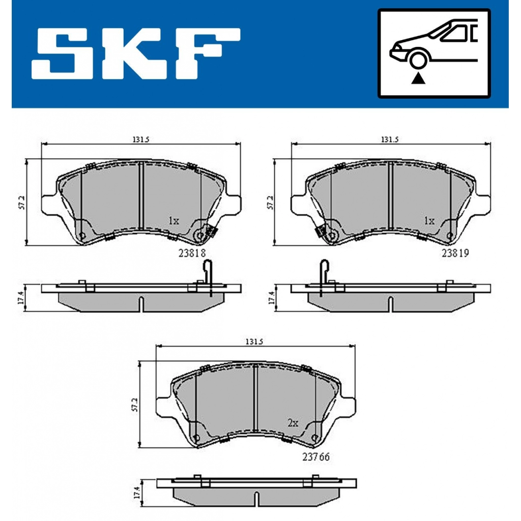Тормозные колодки дисковые, комплект SKF VKBP 80330 A 1440250977 4 U0W7