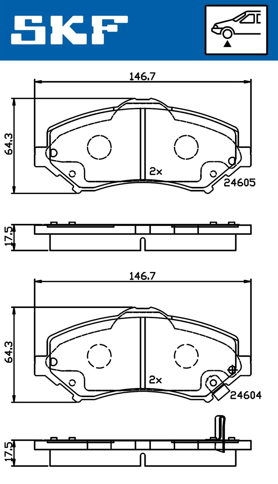 Тормозные колодки дисковые, комплект SKF VKBP 80334 A 1440250981 X5 P1M