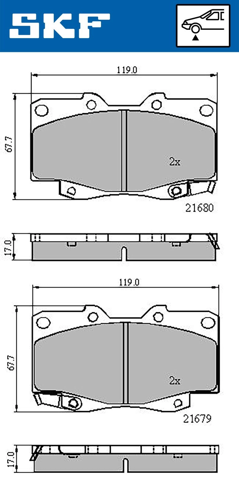 Тормозные колодки дисковые, комплект SKF 1440250990 HRN 14C VKBP 80349 A изображение 0