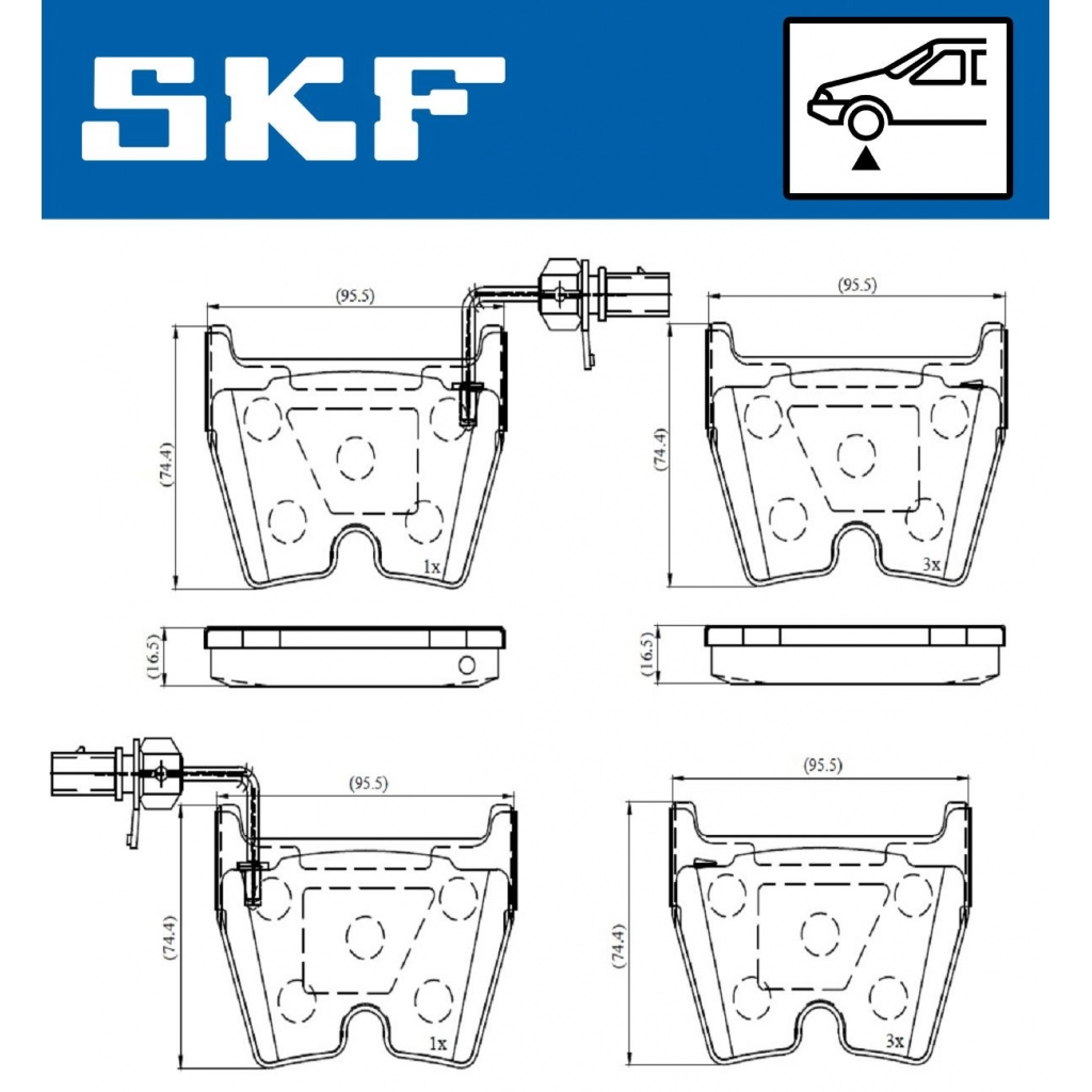 Тормозные колодки дисковые, комплект SKF 1440250998 I 6AO2L VKBP 80369 E
