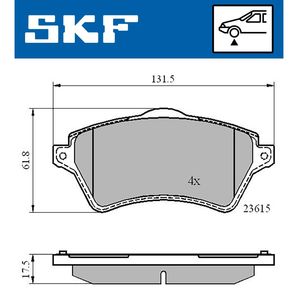 Тормозные колодки дисковые, комплект SKF VKBP 80375 1440251000 W9 E8OI изображение 4