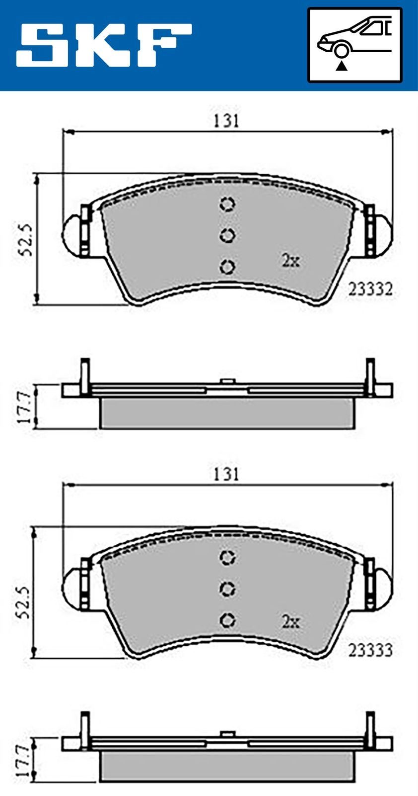 Тормозные колодки дисковые, комплект SKF 1440251003 VKBP 80380 8 0ZGCR