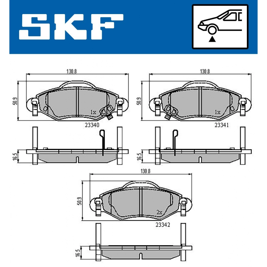 Тормозные колодки дисковые, комплект SKF 1440251005 W8T U78S VKBP 80383 A