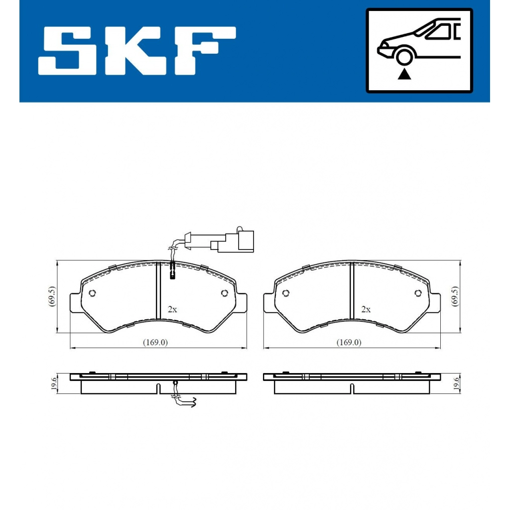 Тормозные колодки дисковые, комплект SKF VKBP 80393 E T6QDS U3 1440251012 изображение 0