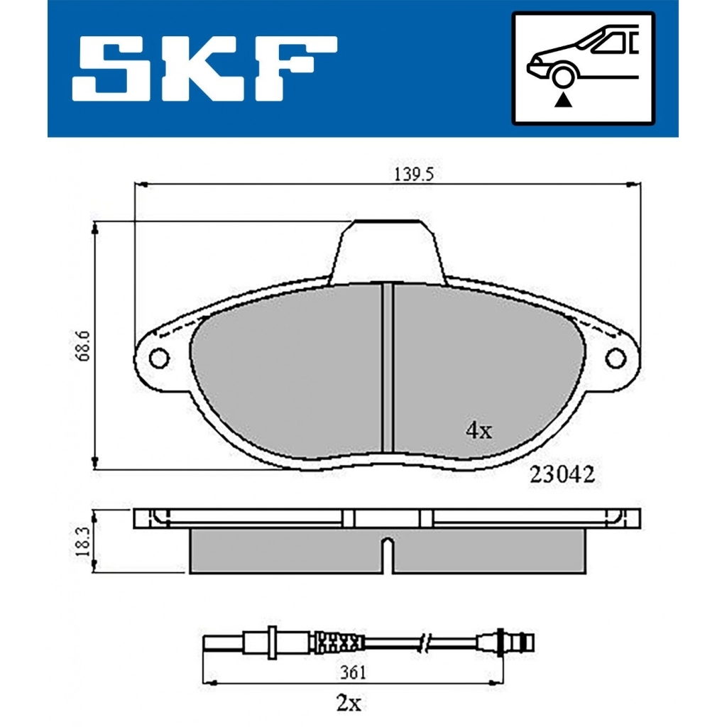Тормозные колодки дисковые, комплект SKF F QQS2W 1440251030 VKBP 80423 E изображение 0