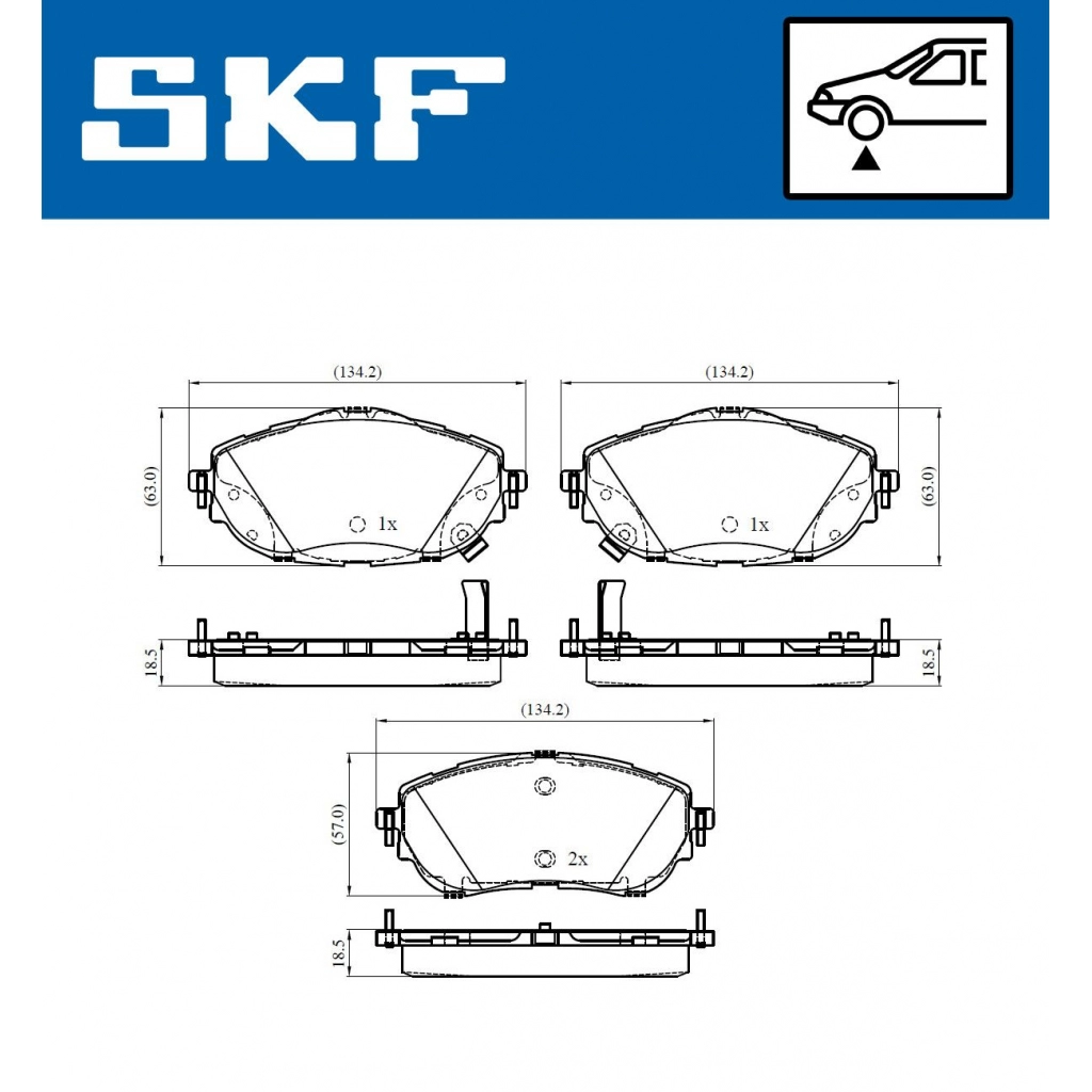 Тормозные колодки дисковые, комплект SKF VKBP 80429 A FIPV2 6 1440251034