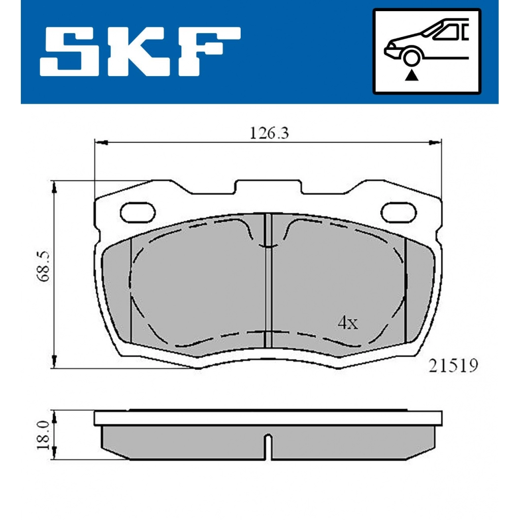 Тормозные колодки дисковые, комплект SKF 8 SHBWC VKBP 80435 1440251039 изображение 0