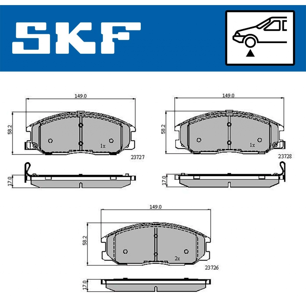 Тормозные колодки дисковые, комплект SKF VKBP 80436 A 1440251040 WW U90TG