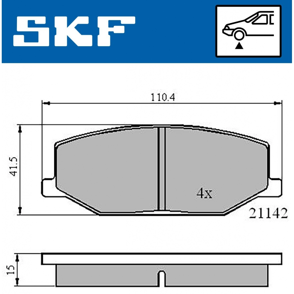 Тормозные колодки дисковые, комплект SKF 1440251055 VKBP 80457 I EXD9