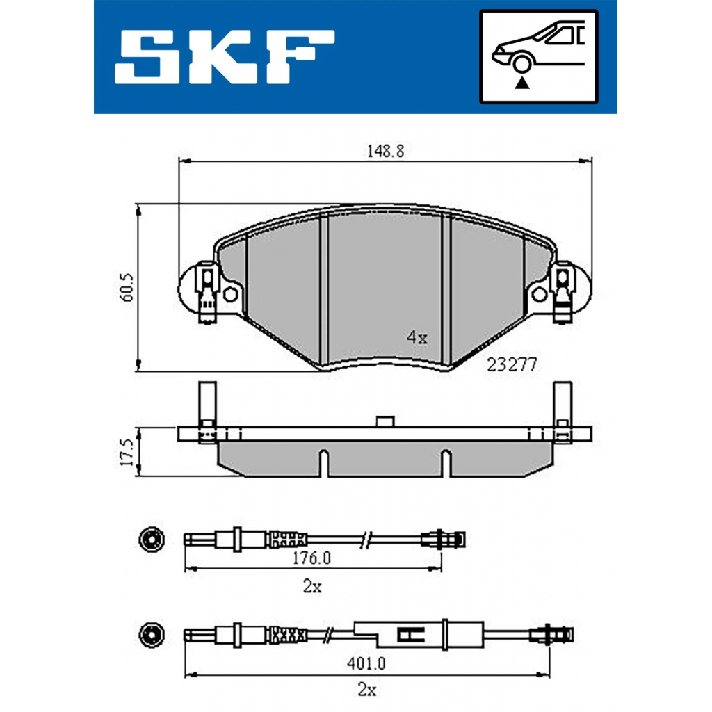 Тормозные колодки дисковые, комплект SKF 1440251060 L6Q7 FAR VKBP 80463 E изображение 0