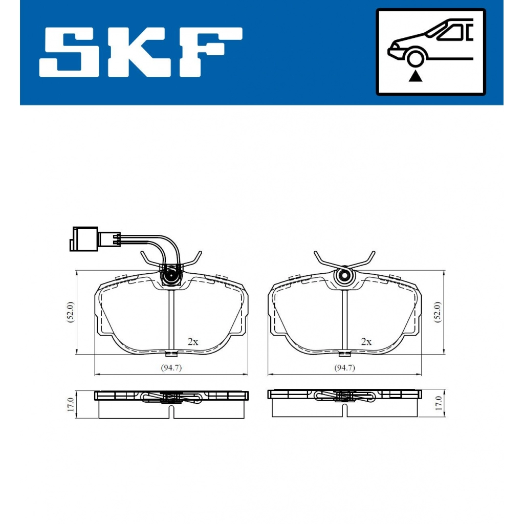 Тормозные колодки дисковые, комплект SKF 1440251072 VKBP 80480 E O2KAC 3E