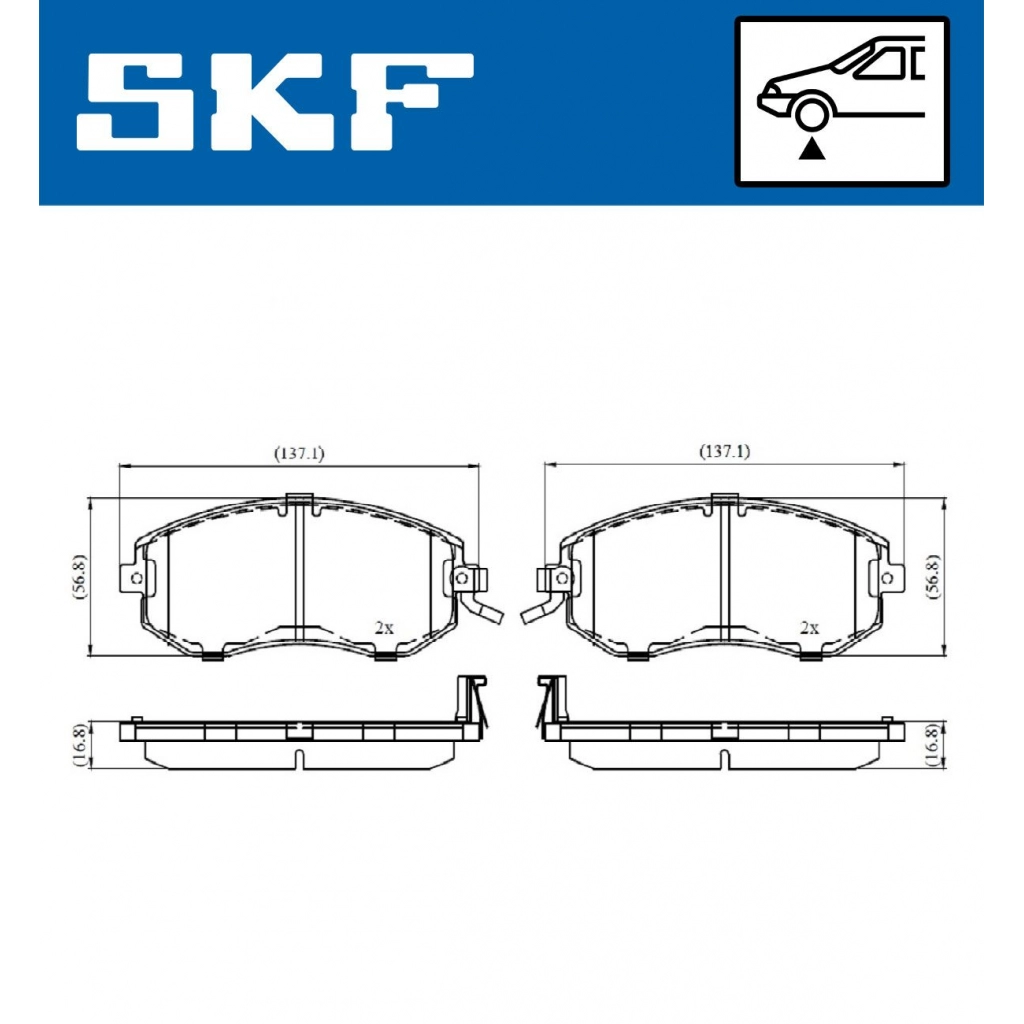 Тормозные колодки дисковые, комплект SKF J O7NV 1440251075 VKBP 80488 A изображение 0