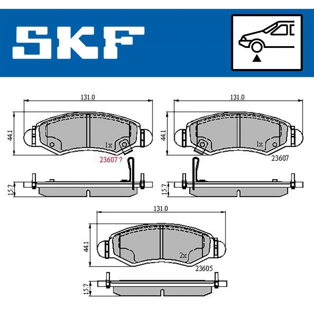 Тормозные колодки дисковые, комплект SKF VKBP 80500 A 60 56E 1440251081 изображение 0