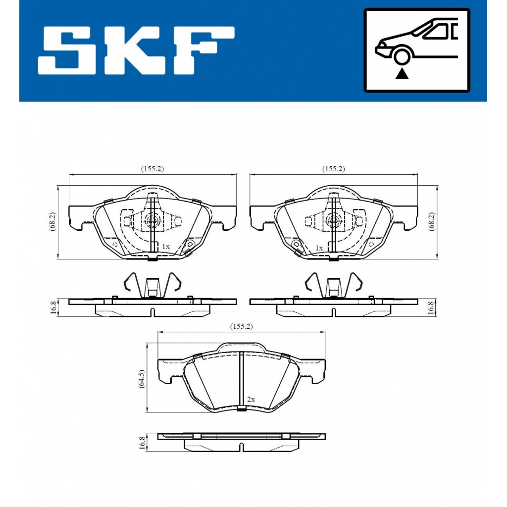 Тормозные колодки дисковые, комплект SKF RY 8JO VKBP 80518 A 1440251092