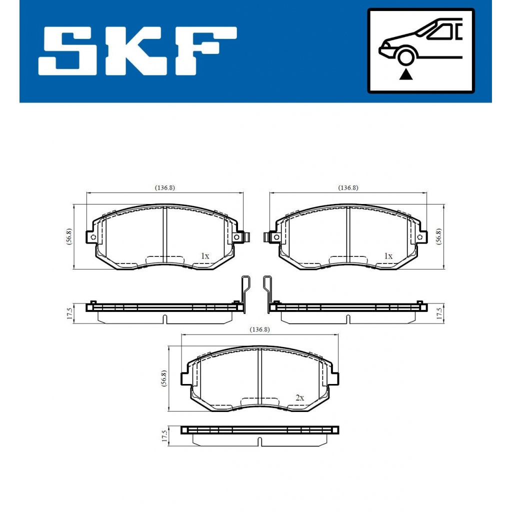 Тормозные колодки дисковые, комплект SKF VKBP 80545 A 1440251112 O3 7OWXM