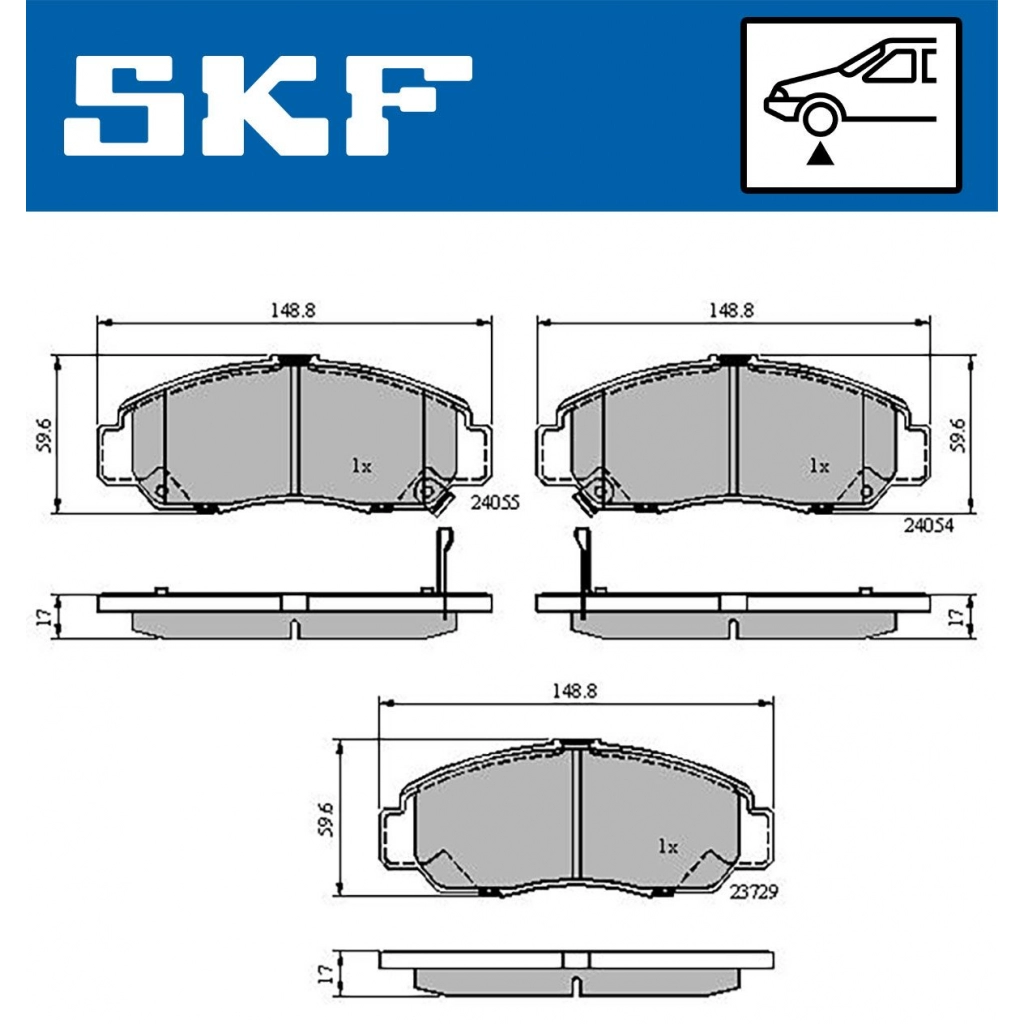 Тормозные колодки дисковые, комплект SKF VKBP 80558 A 1440251121 PBN ERC изображение 0