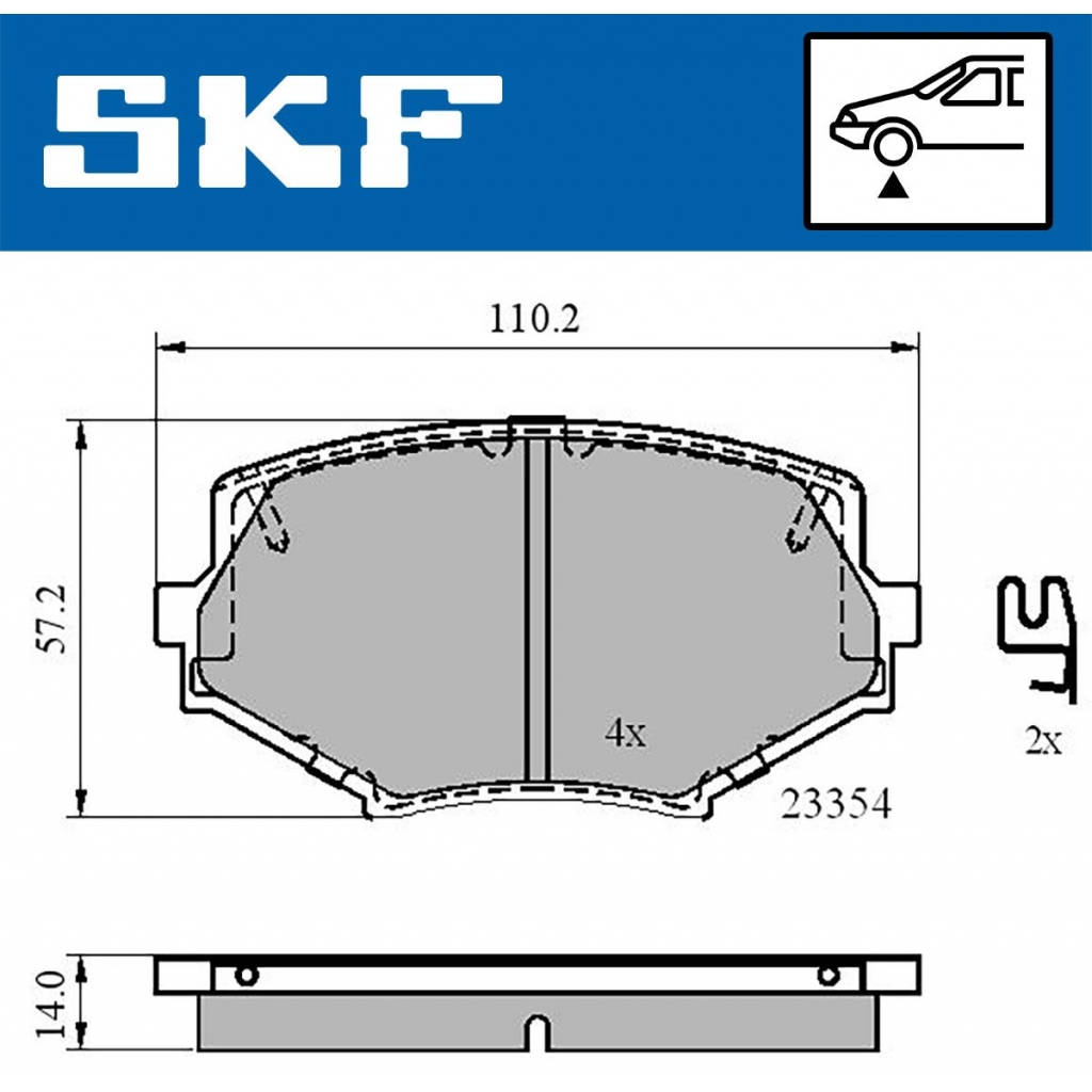 Тормозные колодки дисковые, комплект SKF VKBP 80564 A S0DQE3 D 1440251124 изображение 0