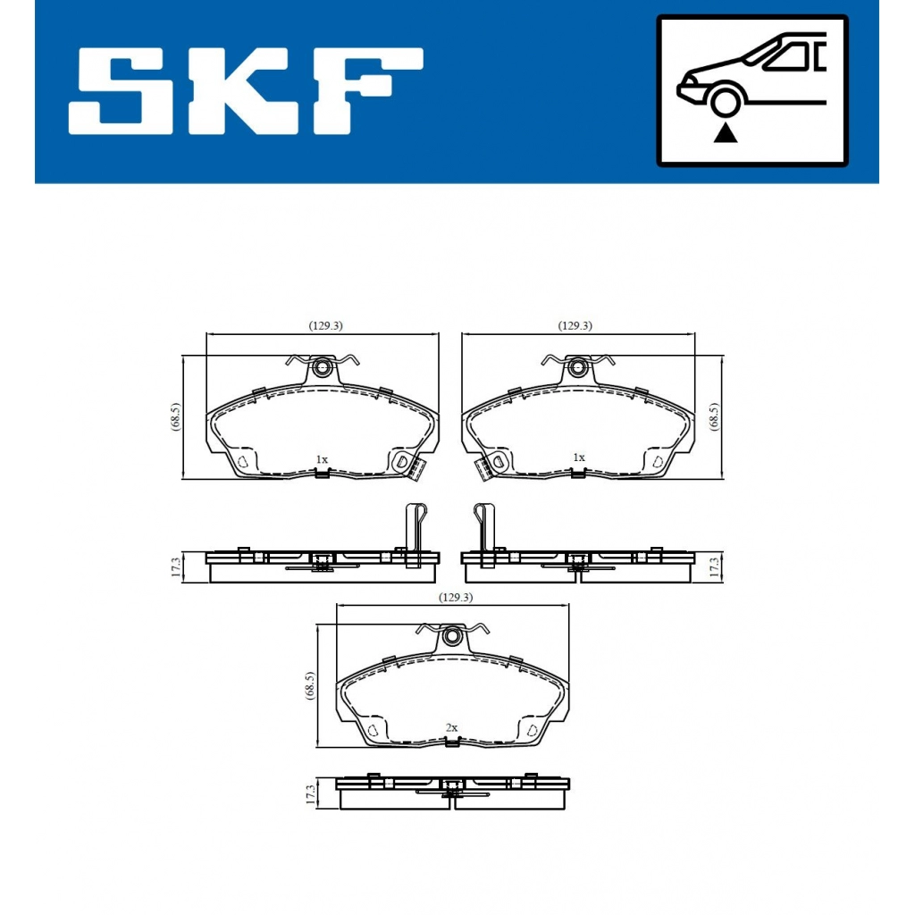 Тормозные колодки дисковые, комплект SKF VKBP 80577 A 1440251131 I3AOT SA изображение 4