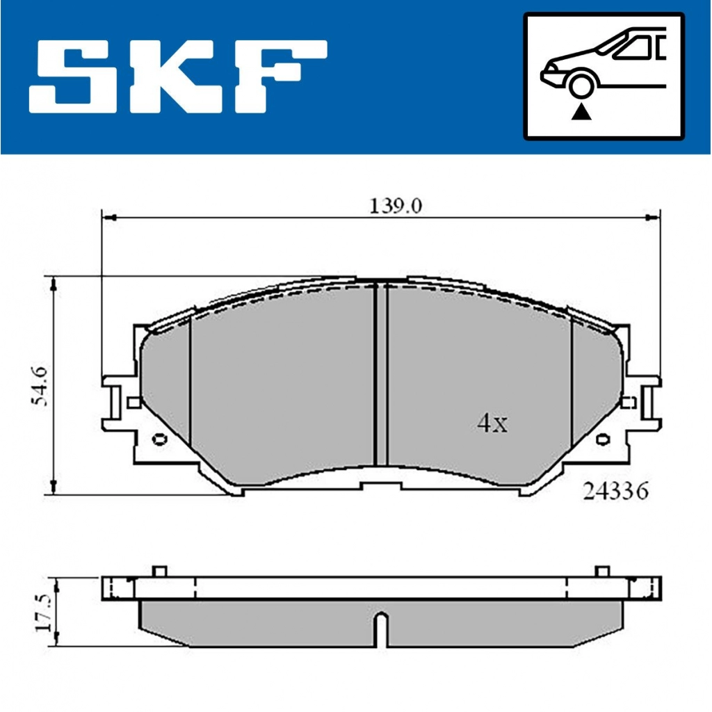 Тормозные колодки дисковые, комплект SKF VKBP 80579 1440251133 AUU9P Y изображение 0