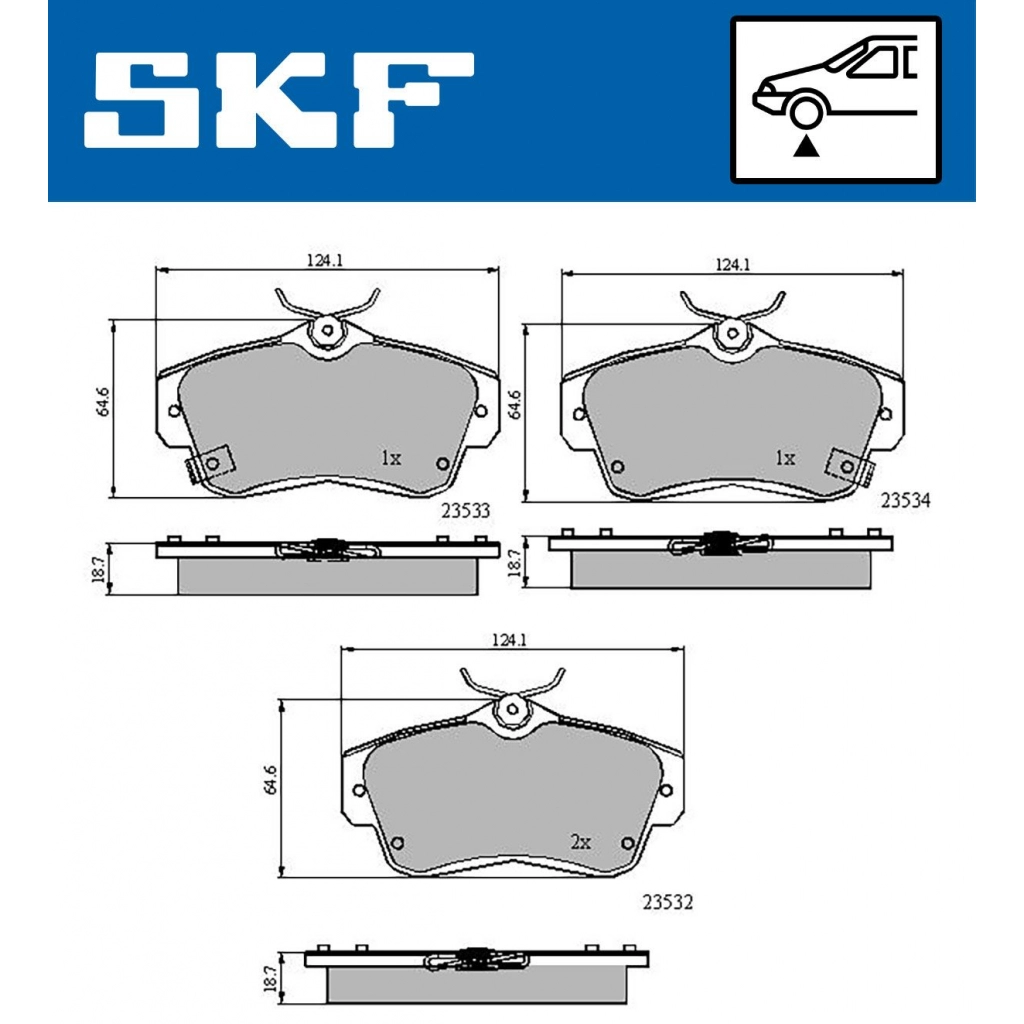 Тормозные колодки дисковые, комплект SKF VKBP 80605 A 1440251146 L2GXK U изображение 0